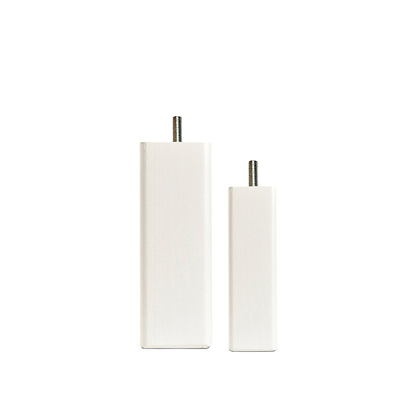 Jeu de 4 pieds de lit carrés en bois Blancs Hauteur 20 cm