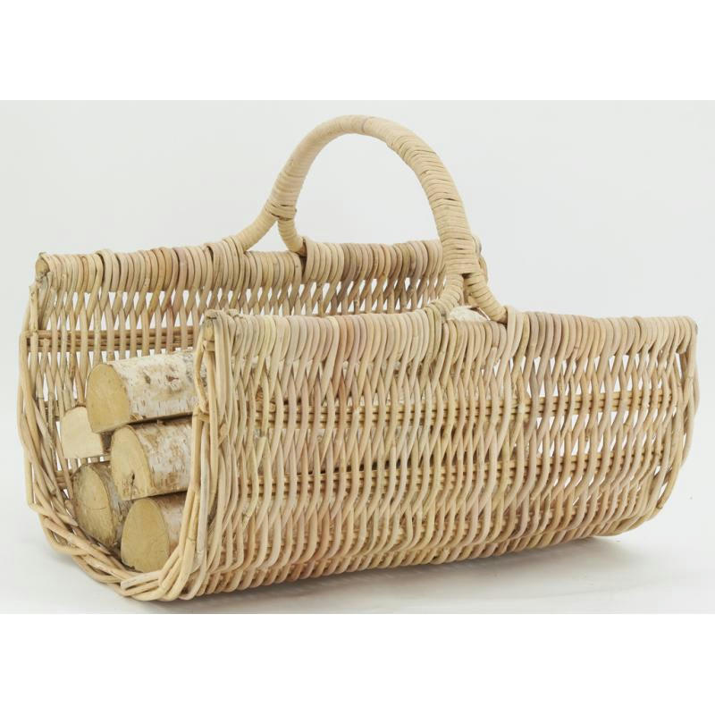 - Panier à bûches en poelet rectangulaire clair