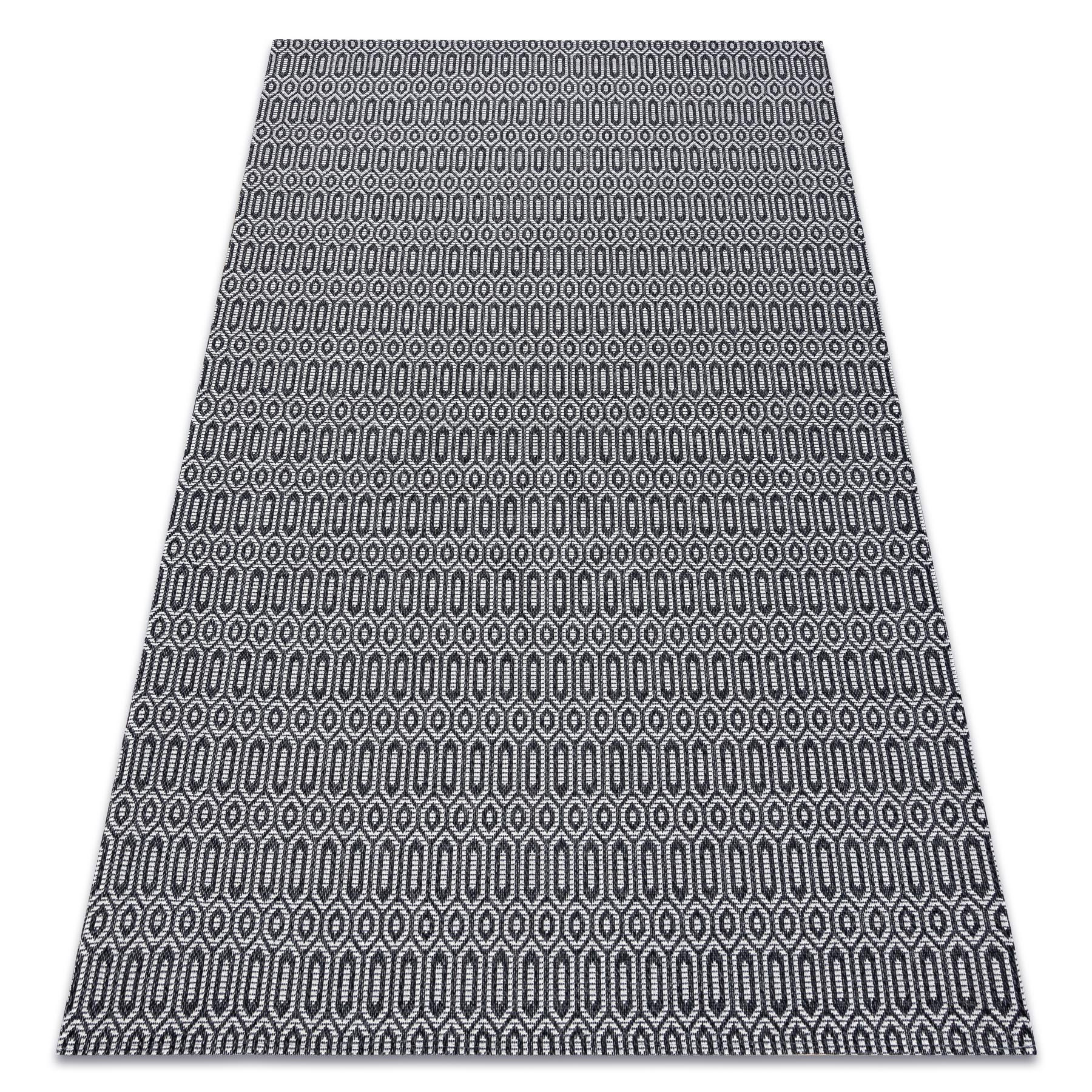 Dywan CASA Ekologiczny, EKO SIZAL Boho Oczka 22075 czarny / 114x170 cm