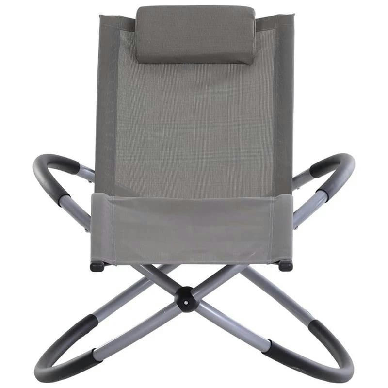 ELLITTICA - Chaise longue de jardin pliante elliptique de couleur anthracite