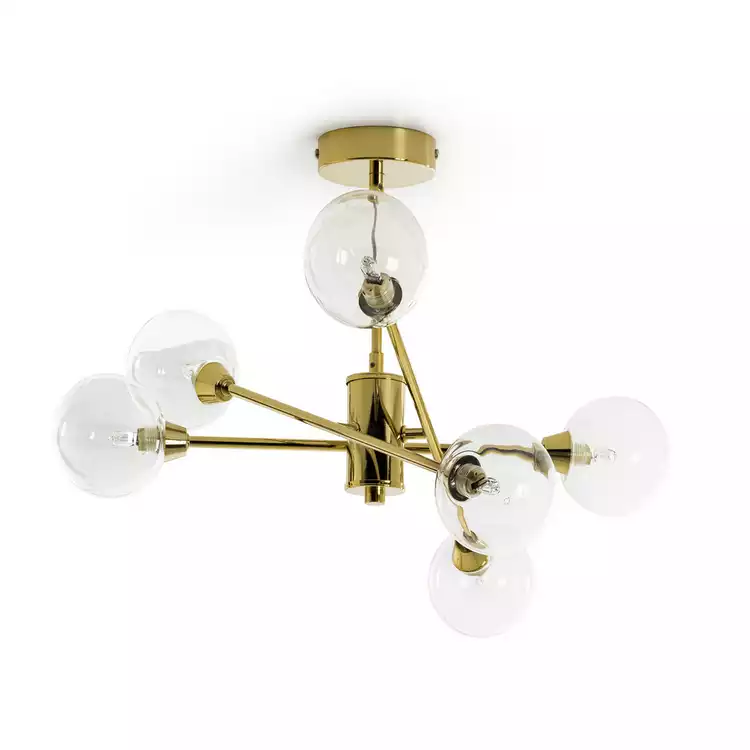 Habitat Sputnik Glass 6 Light Pendant Light – Gold