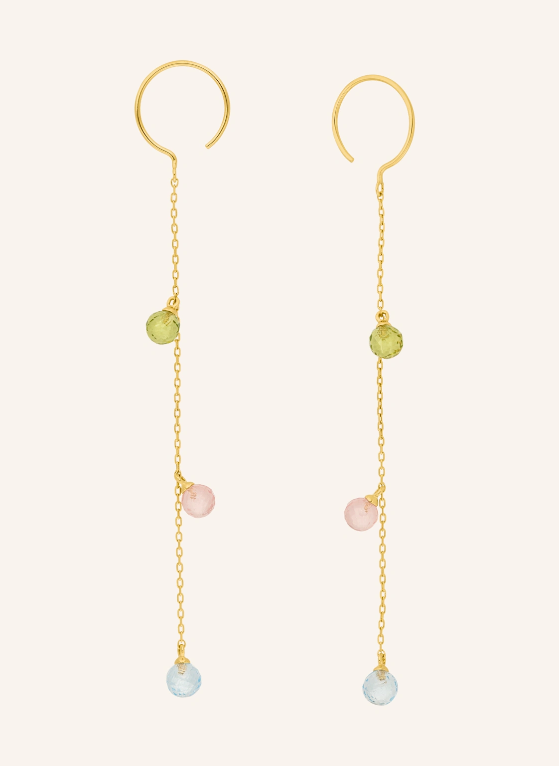 Leaf Ohrhänger SWEET GEMS aus 14 Karat Gelbgold