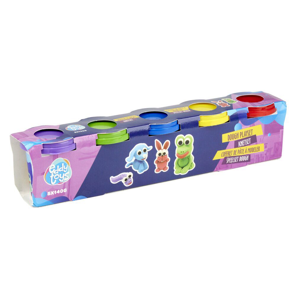 Pâte à modeler x5 pots multicolore 140g