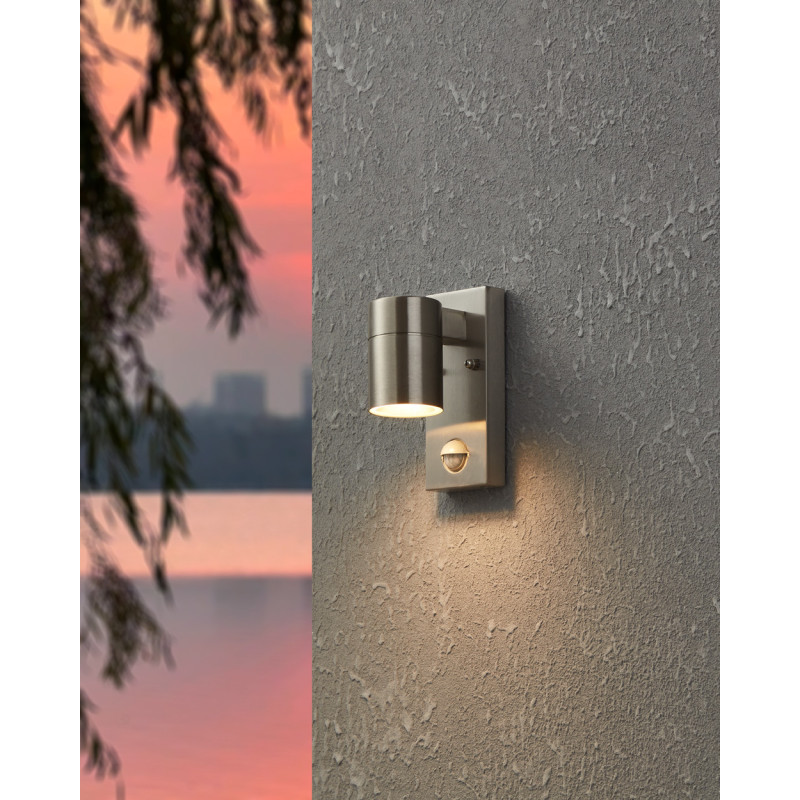 Applique extérieure LED Riga 5 en acier inoxydable avec détecteur de mouvement GU10 2,8 W EGLO