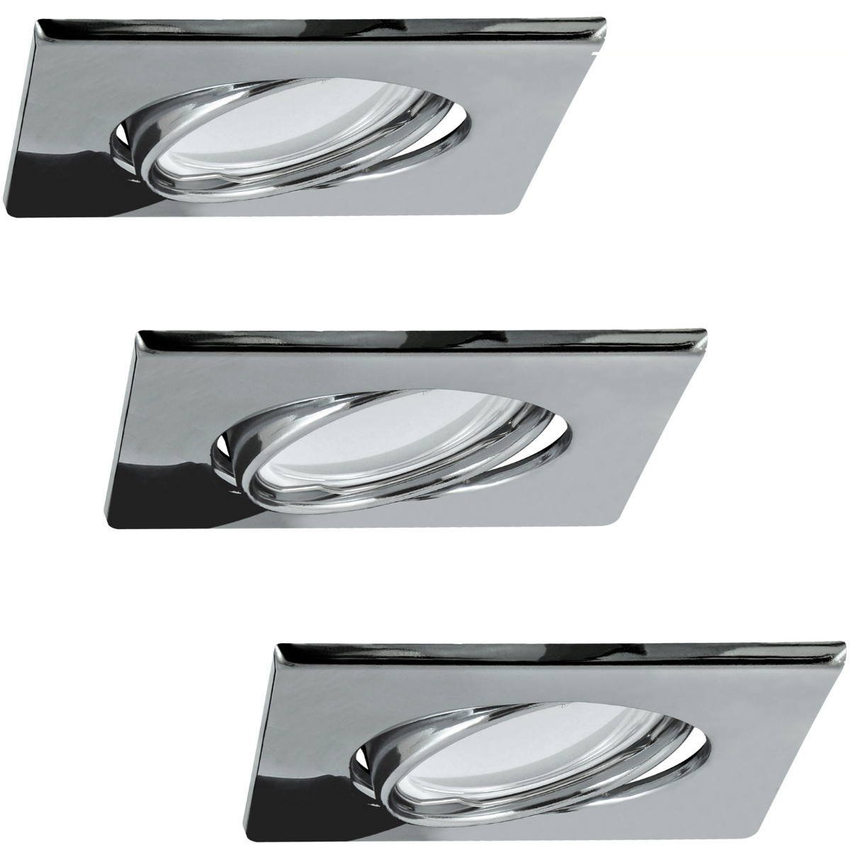 Oprawa wpuszczana kwadratowa chromowana 9cm OLIN 3xGU10x8W IP20 Polux