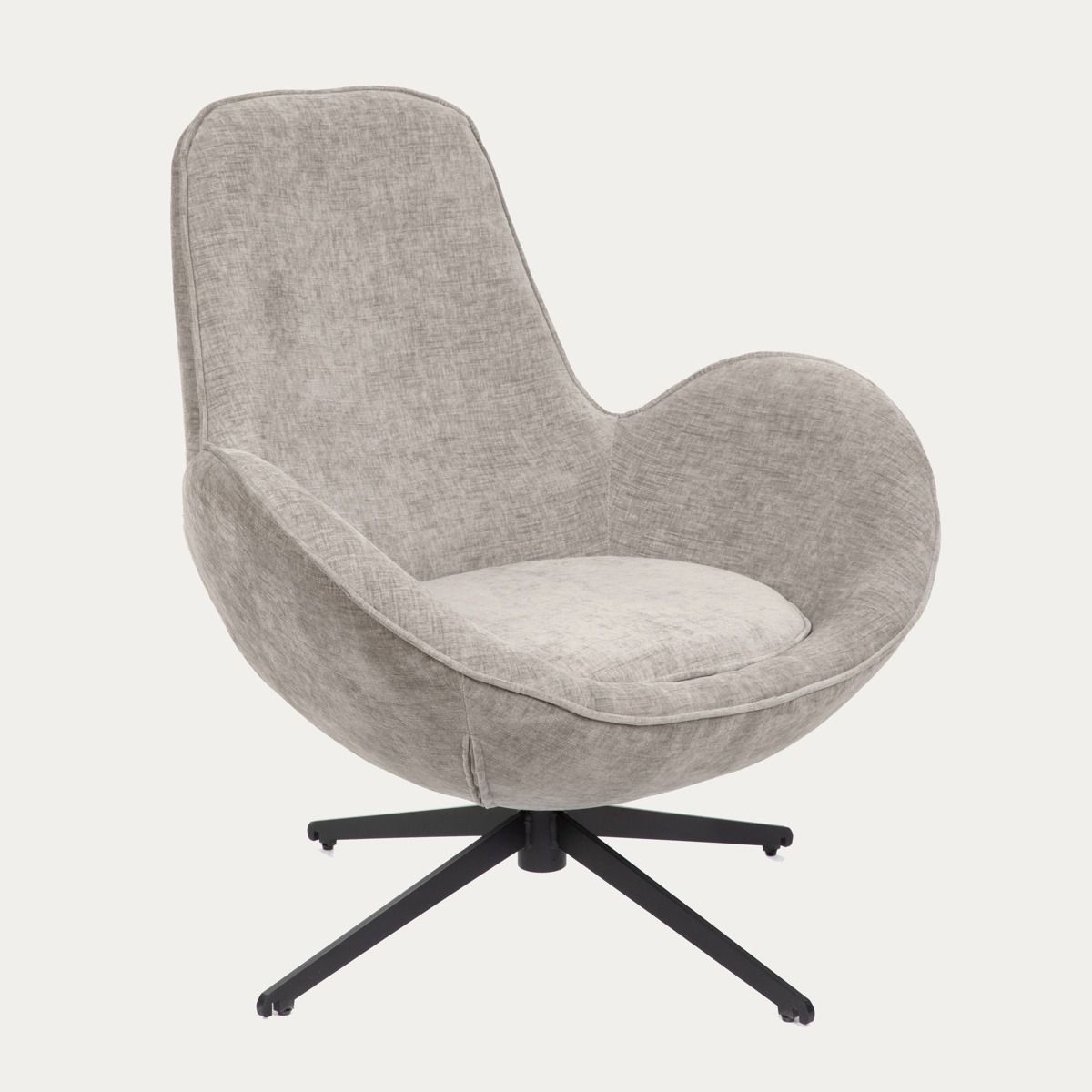 Fotel LUNAIRE obrotowy welurowy beżowy 86x76x87 cm