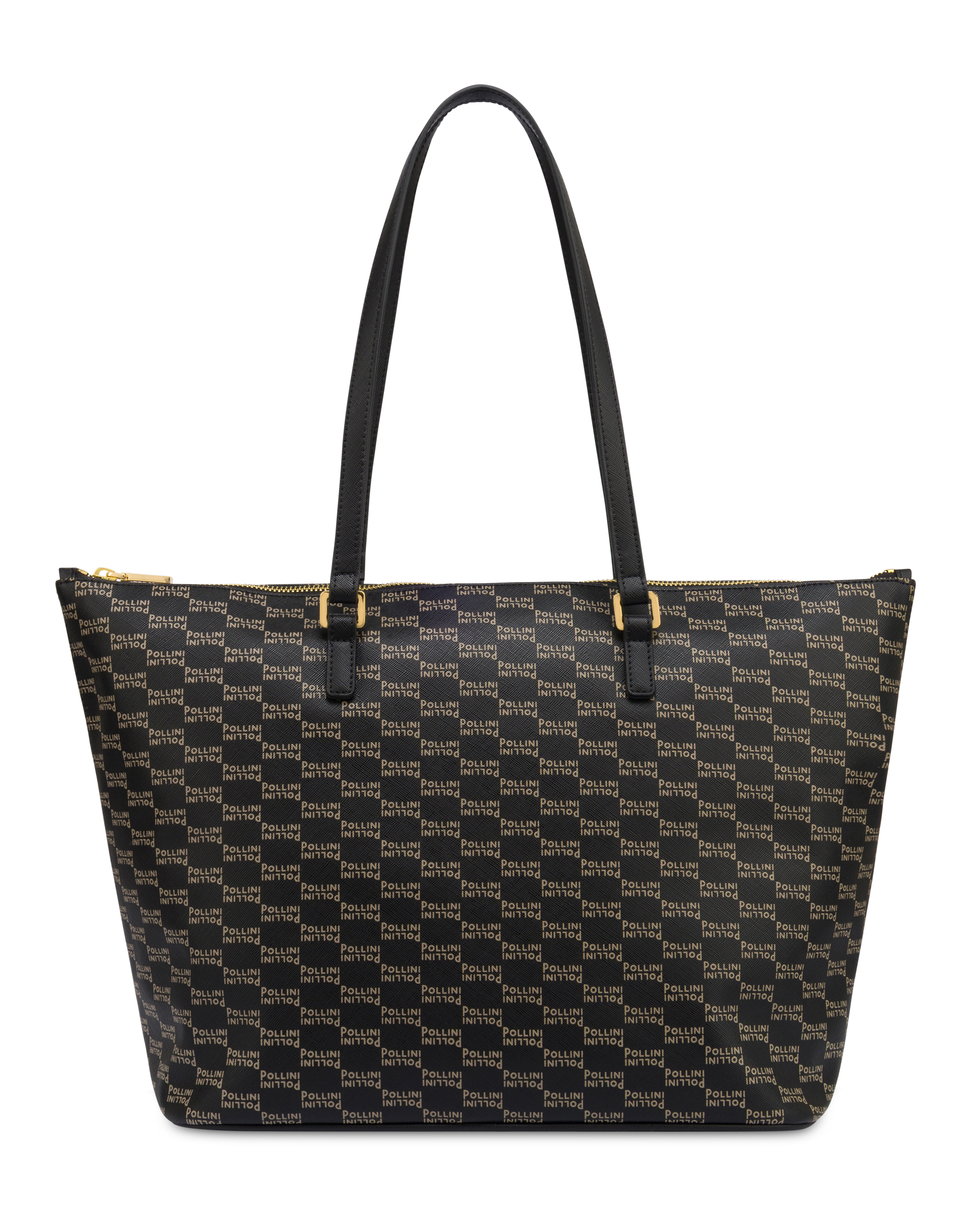 Borsa A Spalla Iconic In Saffiano Pu Stampato Nero/taupe