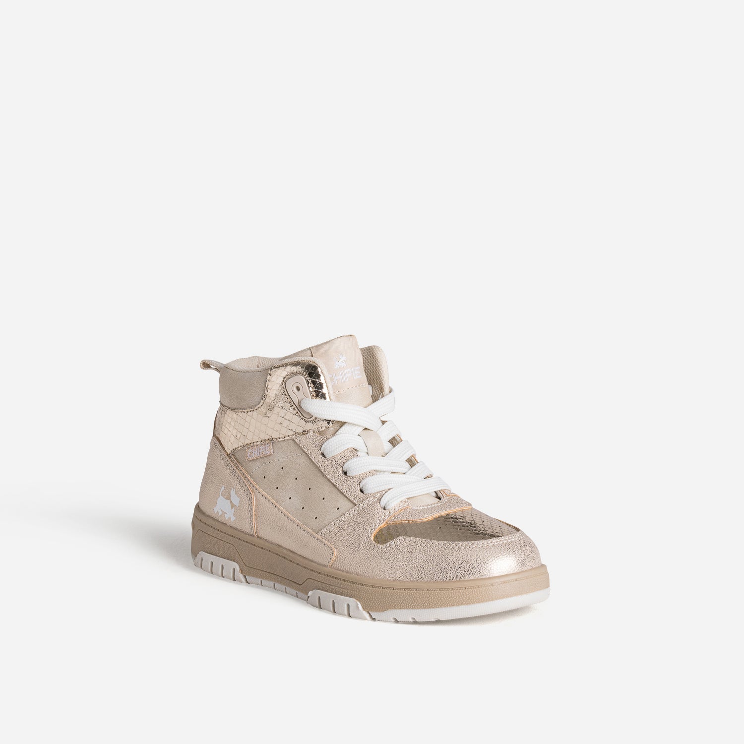 Basket CHIPIE beige et dorée bi-matière