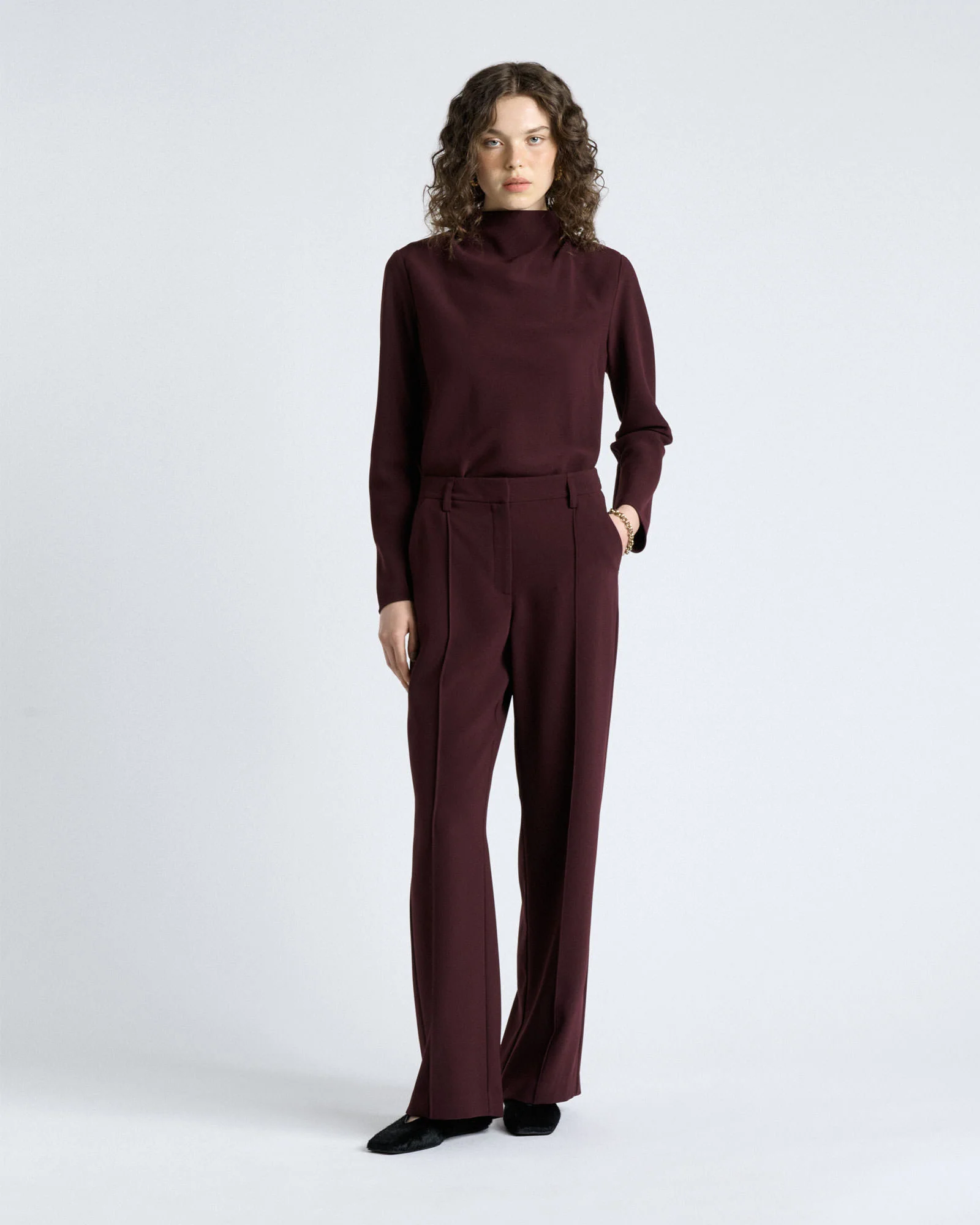 Crepe Long Sleeve Top