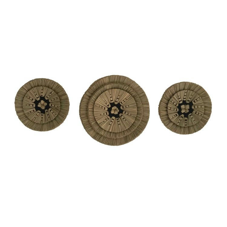 SHAMA - Décoration murale en matière naturelle (lot de 3)