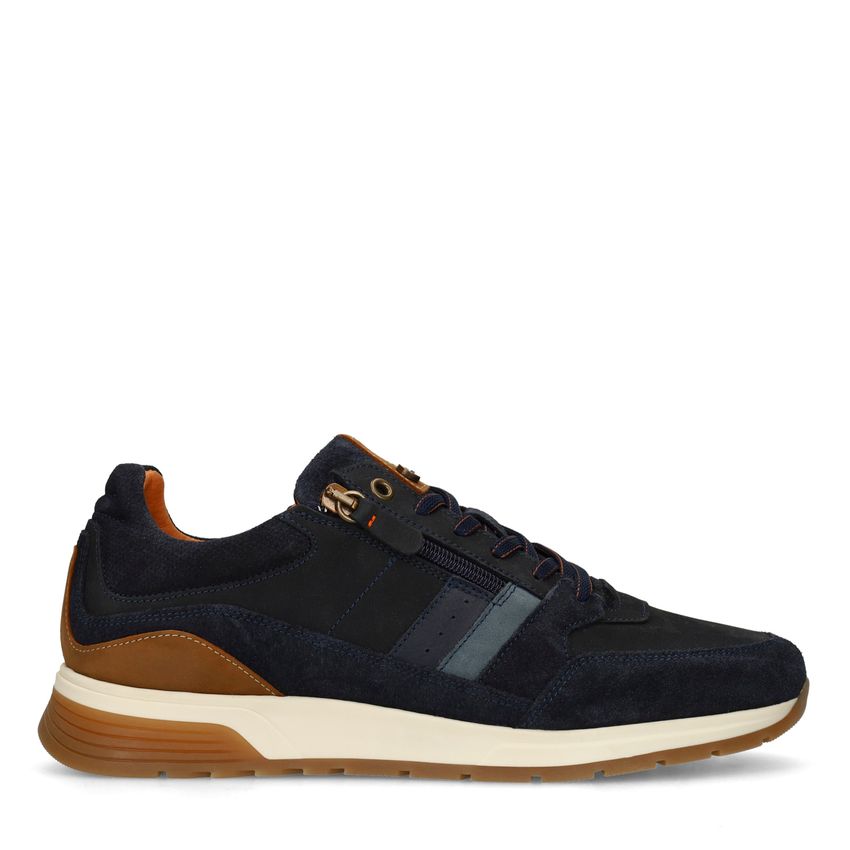 No Stress Donkerblauwe nubuck sneakers