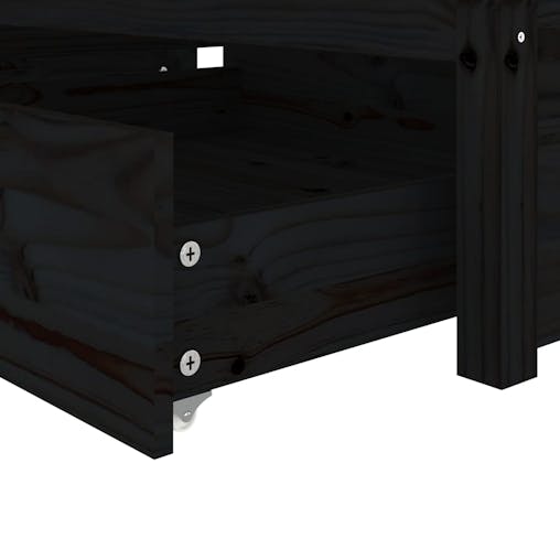 NNEVL Bed Frame with Drawers Black 90x190 cm 3FT Single