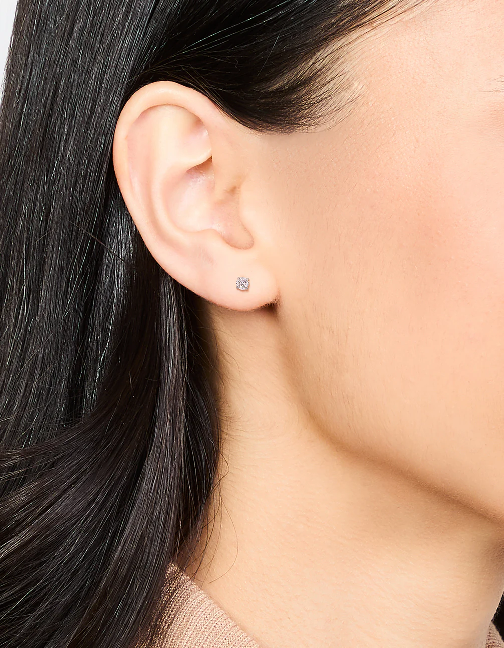 Kids Surgical Steel Cubic Zirconia Flat Back Earrings