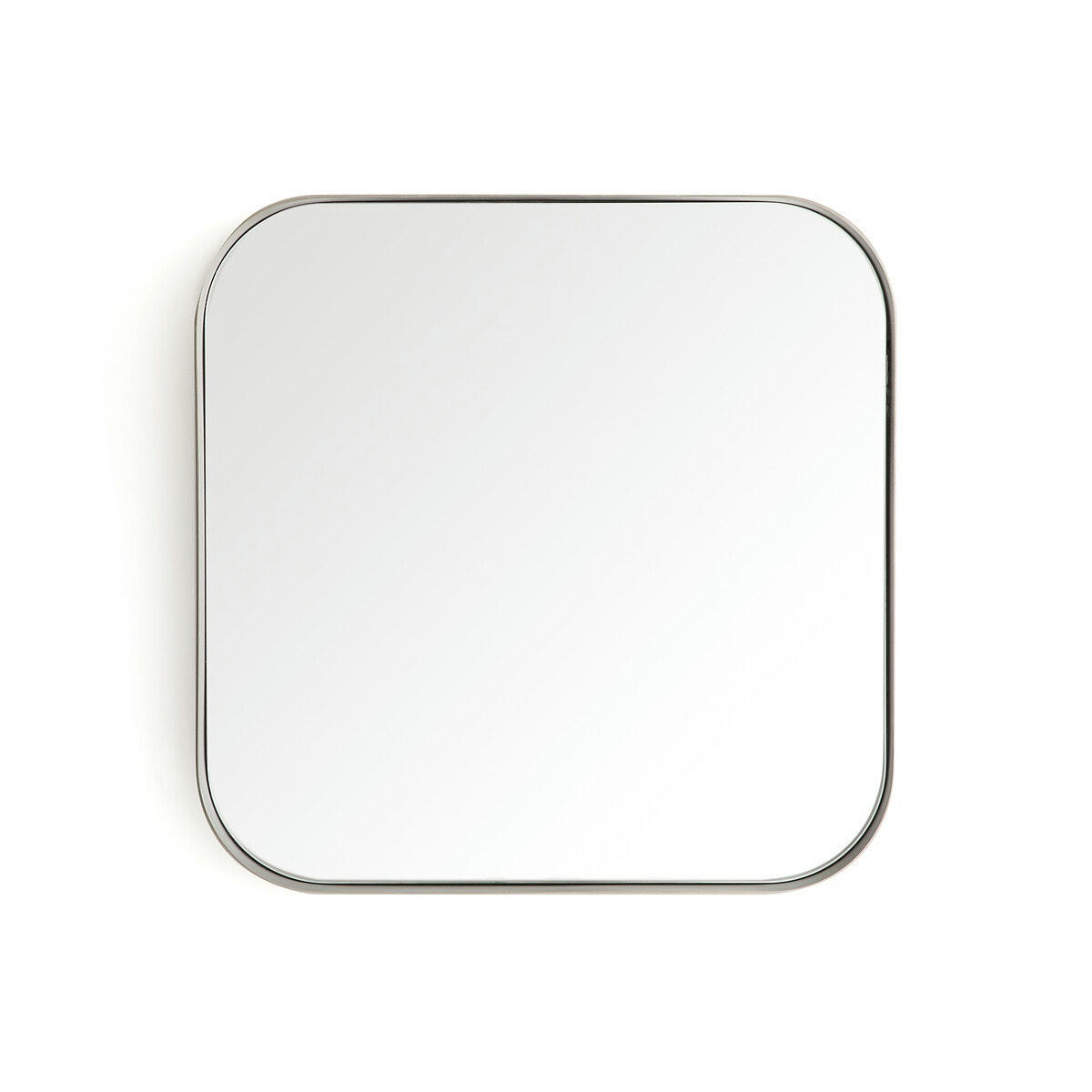 Miroir carré nickel satiné, H55cm, Caligone