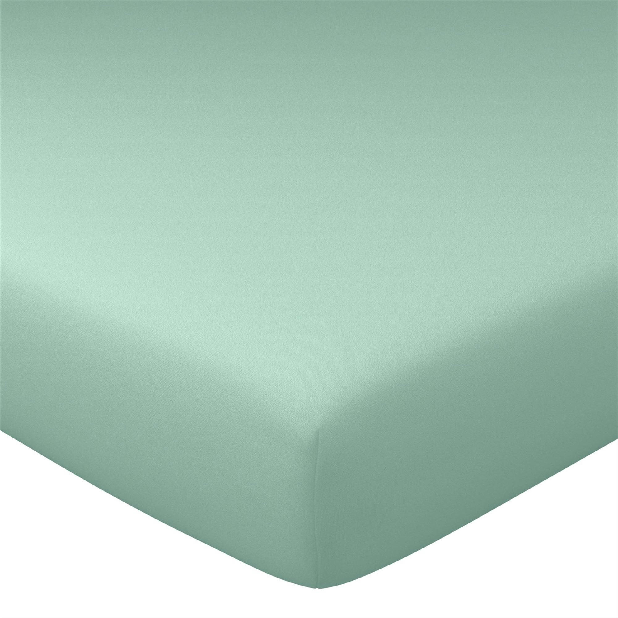 PERCALE 2015 - Drap-housse 160x200x28 vert céladon en coton