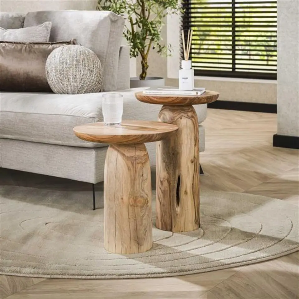 Hoyz Collection - Bijzettafel River Solid XL - Massief Acacia Naturel