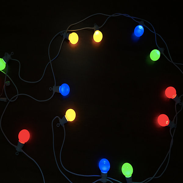 Guirlande Guinguette LED 13M 20pcs 6W IP65 Multicolore - Câble Blanc - SILAMP