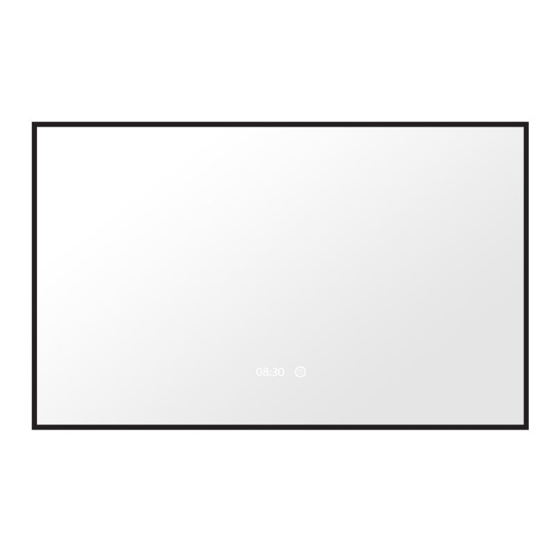 Vtw Living - Badkamerspiegel met Verlichting Rand Zwart - 80 x 60 cm