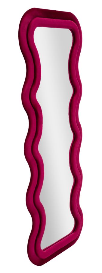 Fuchsia fluwelen wandspiegel 60x6x160 cm