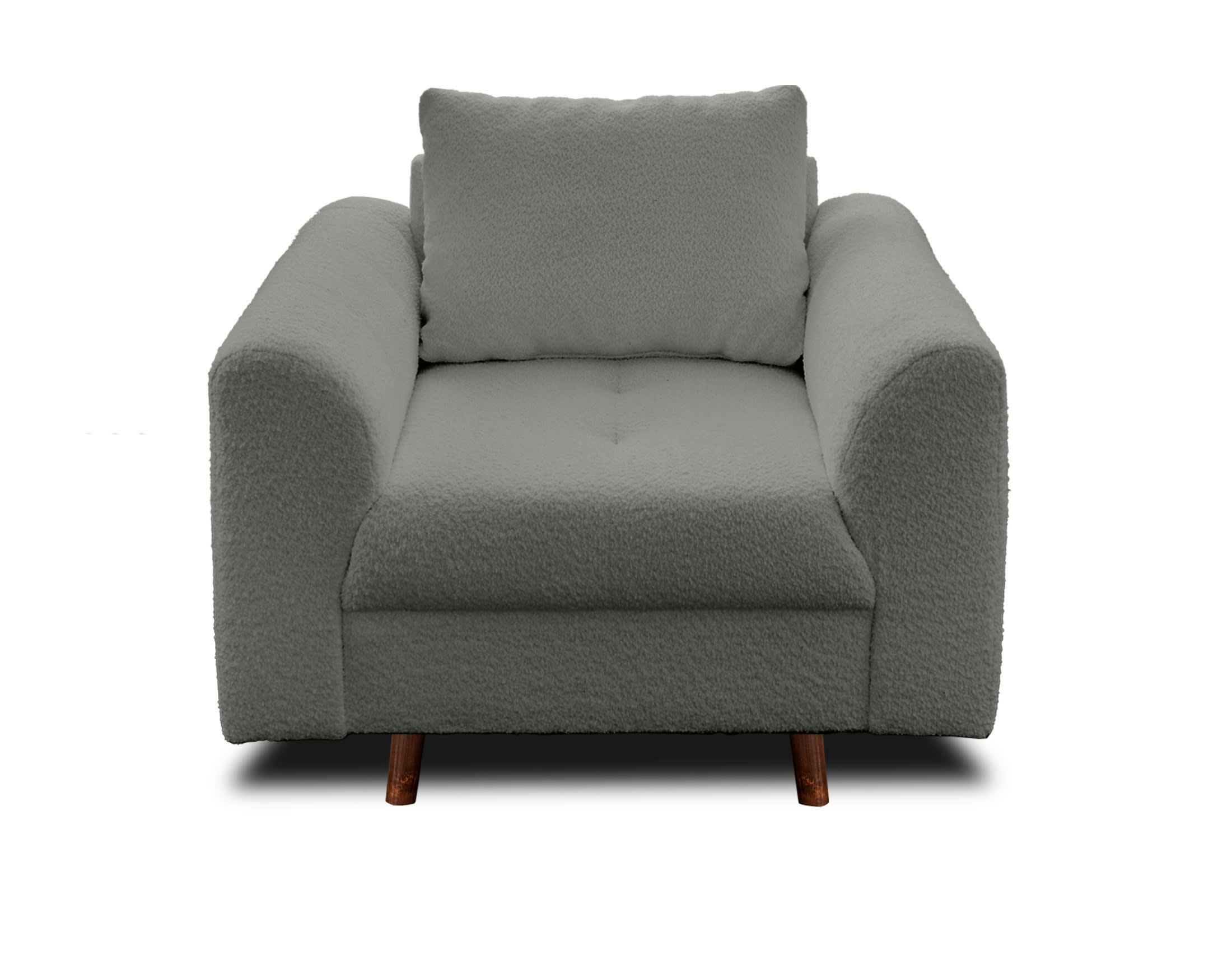 RUNE - Fauteuil en tissu bouclette gris