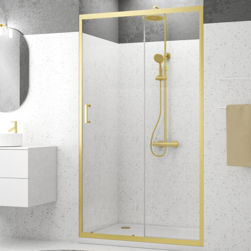 Porte de douche coulissante Factory Gold 120 x 200 cm AURLANE