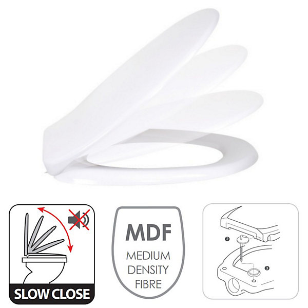 MSV Abattant Wc Thermo Dur BlancCharnières Inox