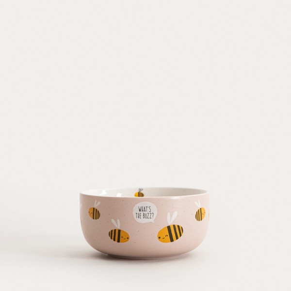 Miska ANNBEE z pszczołą różowa 13 cm HOMLA