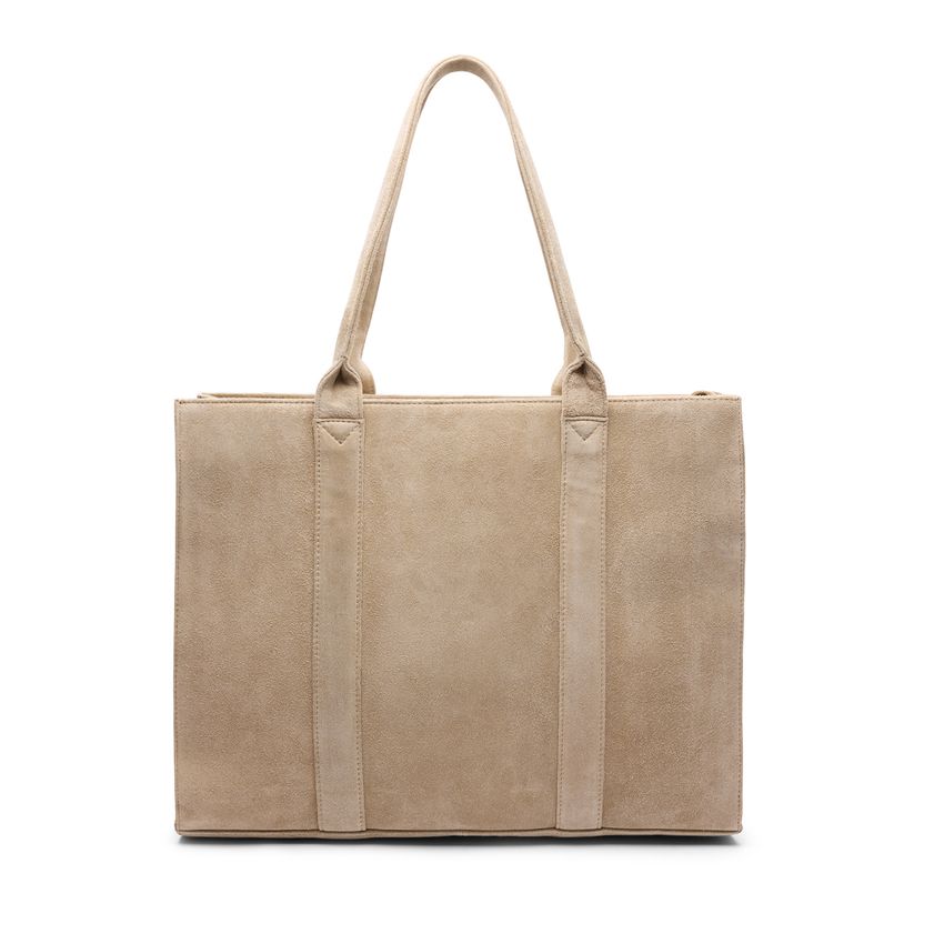 Manfield 18 inch suède beige shopper