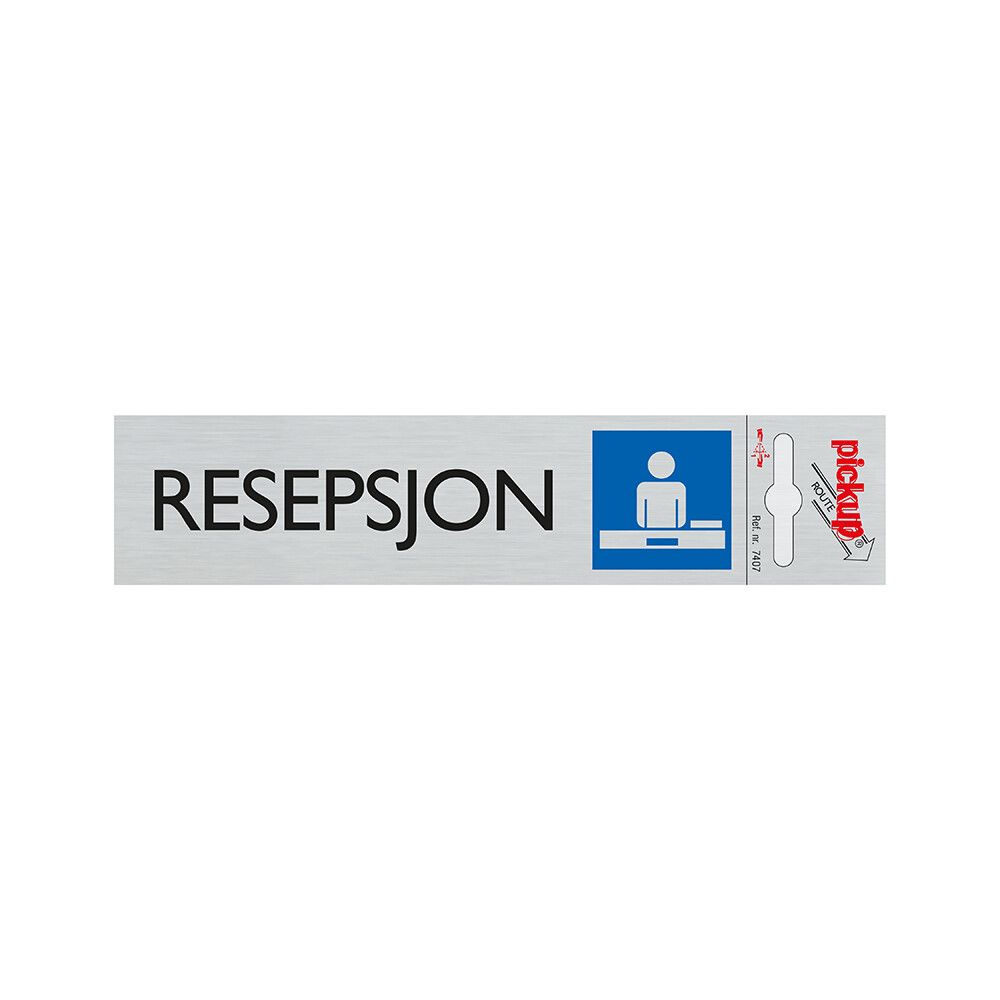 SKILT PICKUP RESEPSJON ALU 165 X 44 MM