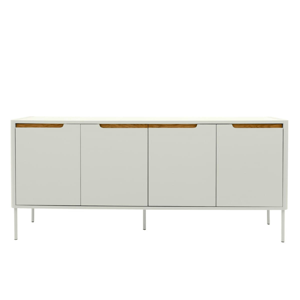 PATIPATI - Buffet bas moderne 4 portes en bois blanc