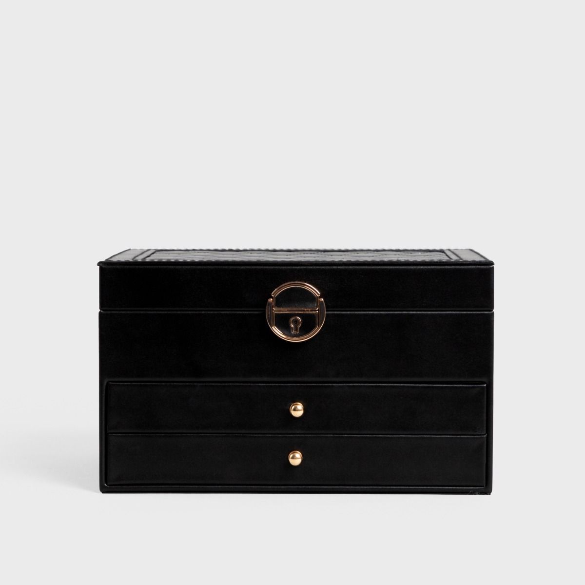 Szkatułka na biżuterię VIRELLO kuferek czarny 23x17x13,5 cm