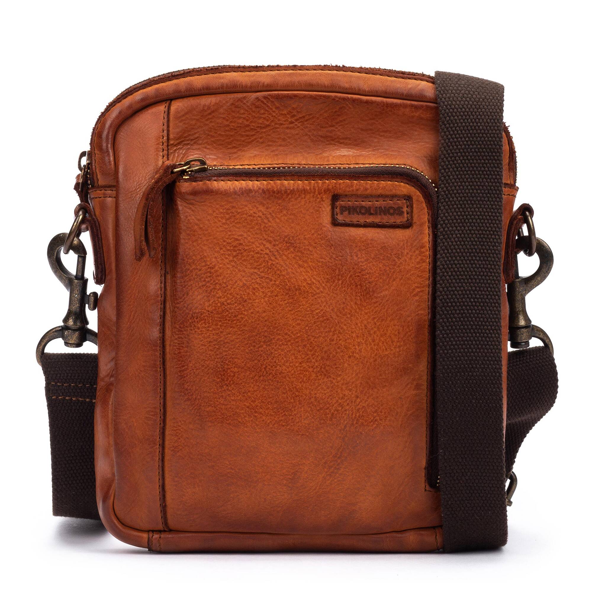 CAIMARI - Bolso de piel con cierre de cremallera para hombre.