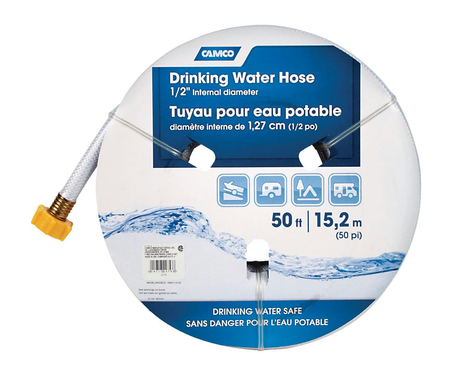 Camco RV TastePURE Fresh Water Hose, 1/2-in x 50-ft