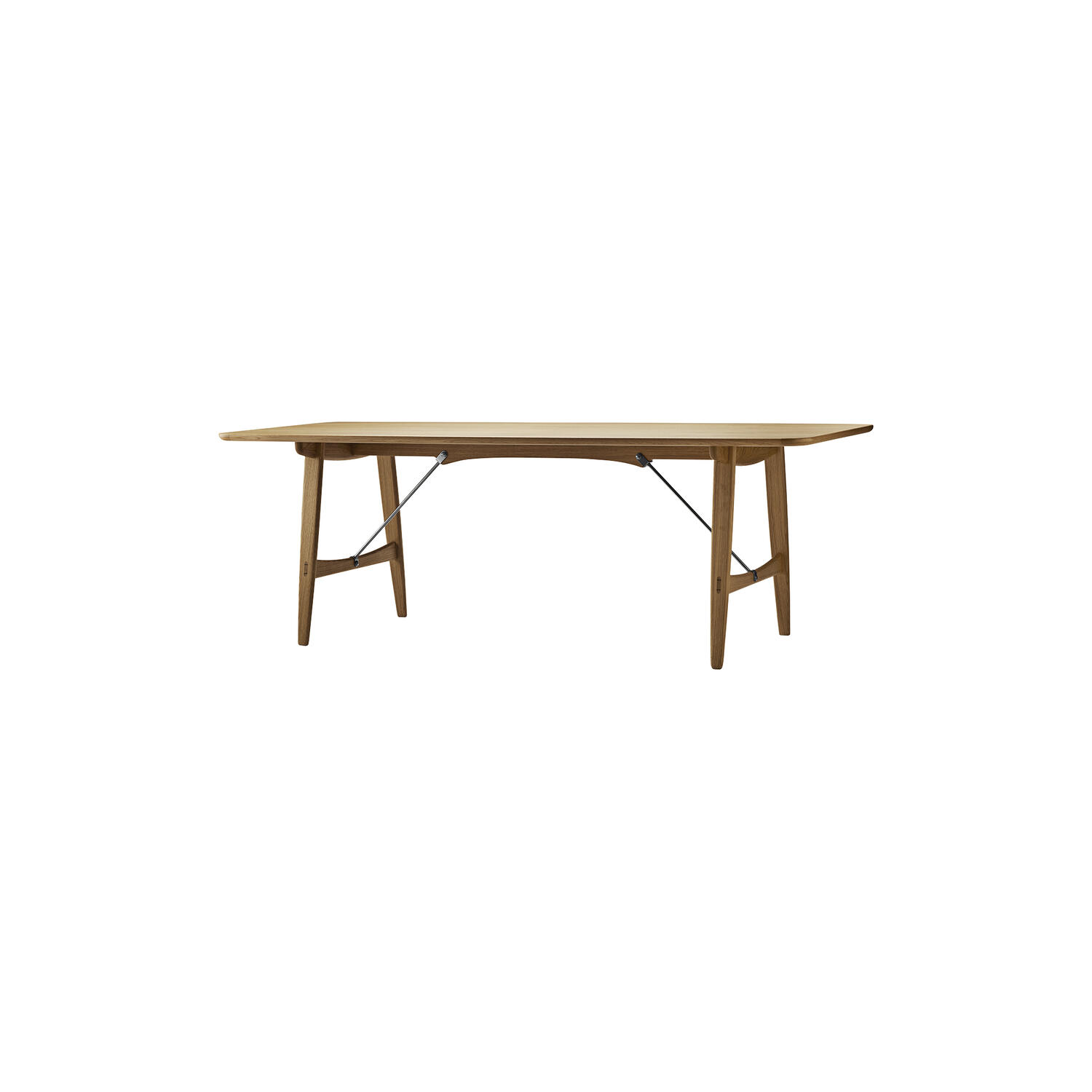 BM1160 Jagtbordet spisebord, hvidolieret eg/st&aring;l