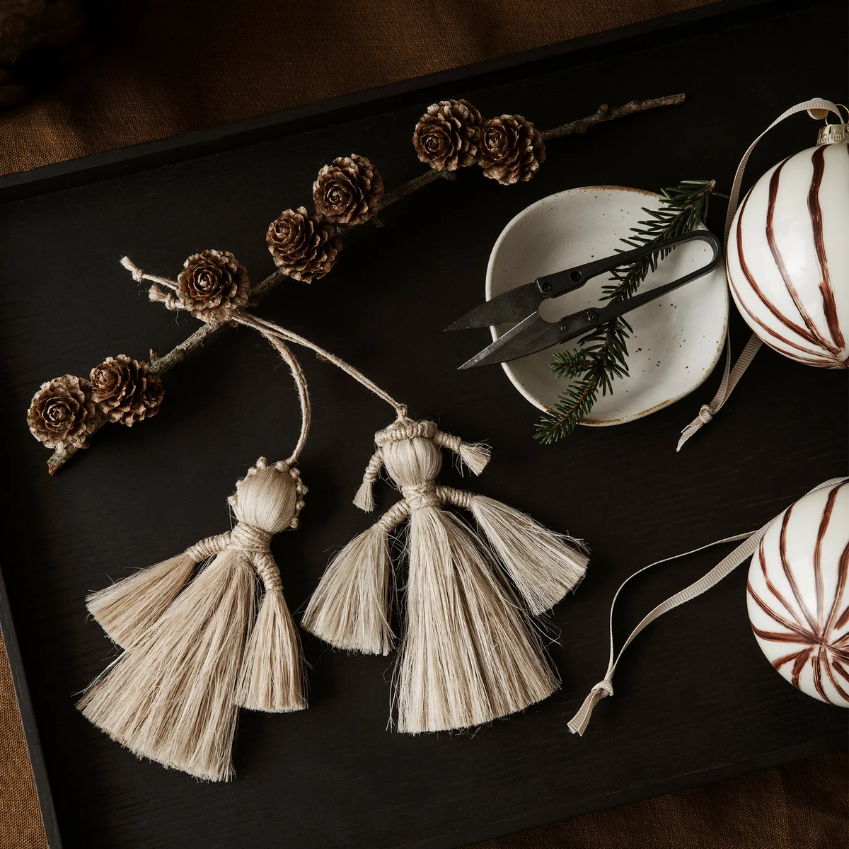 Ferm Living - Jute Anhänger Engel, natur (2er-Set)