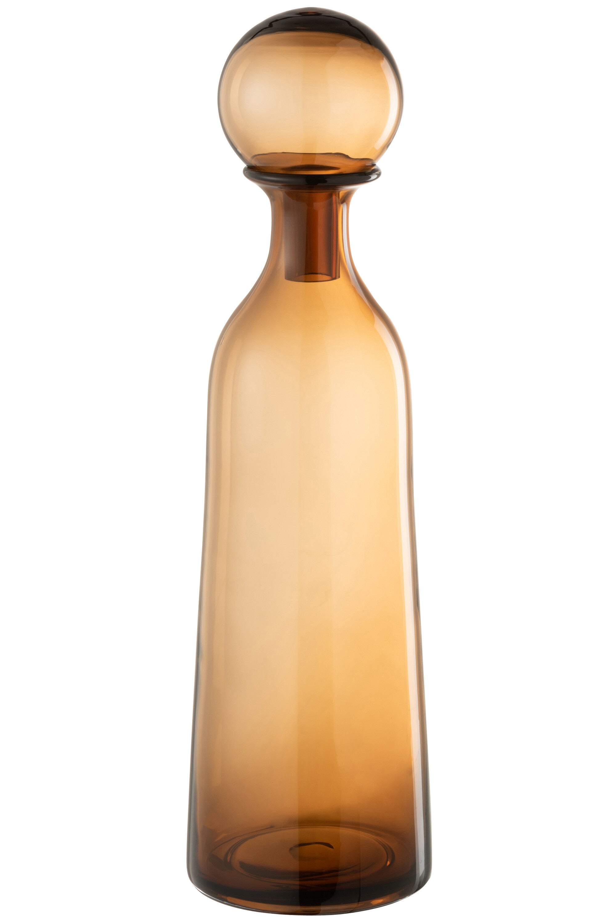 J-Line decoratie Fles + Stop Effen Hoog - glas - bruin - large