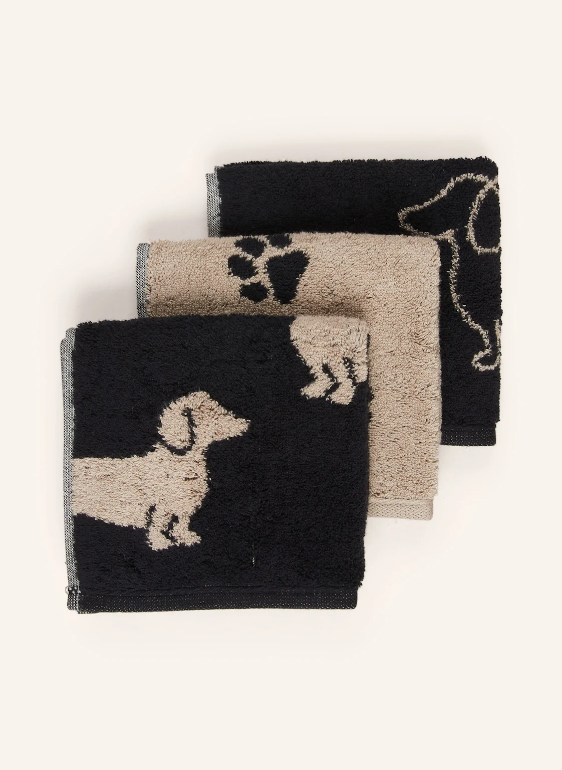 Cawö 3er-Set Seiftücher WE LOVE DOGS