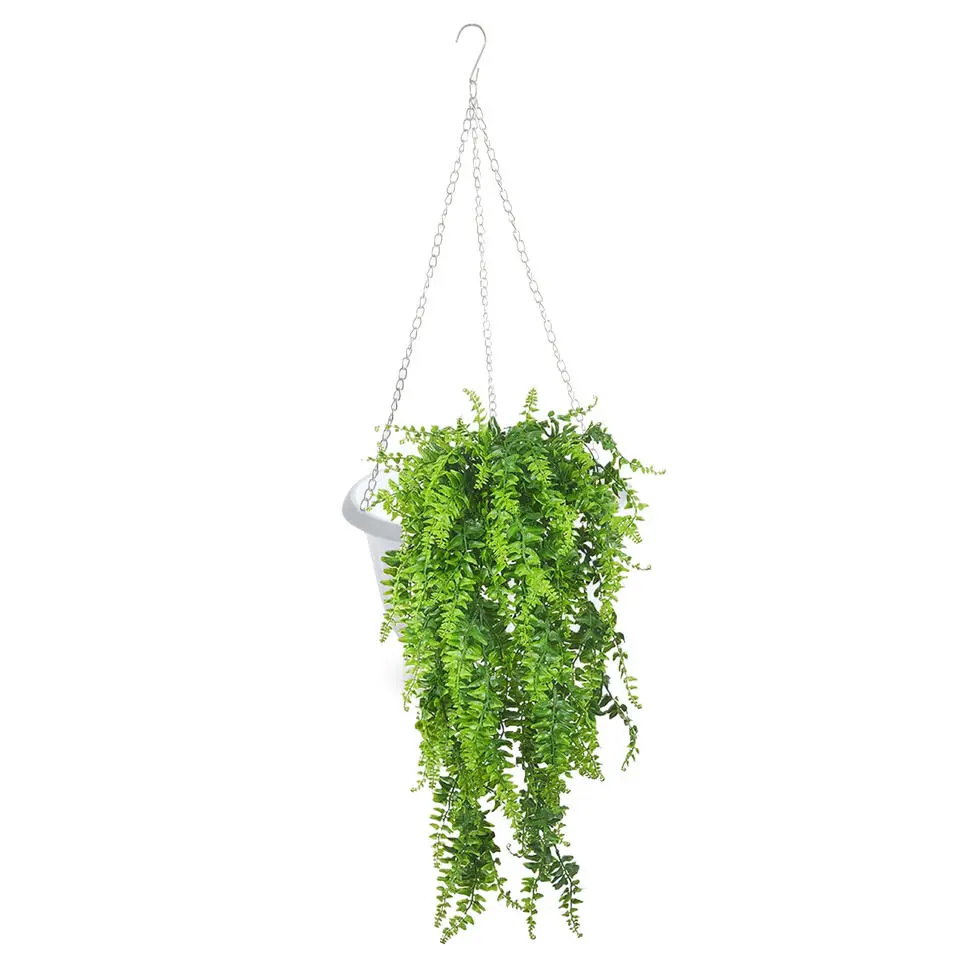Plasticforte Plantenpot hangend - kunststof - wit - D25 cm