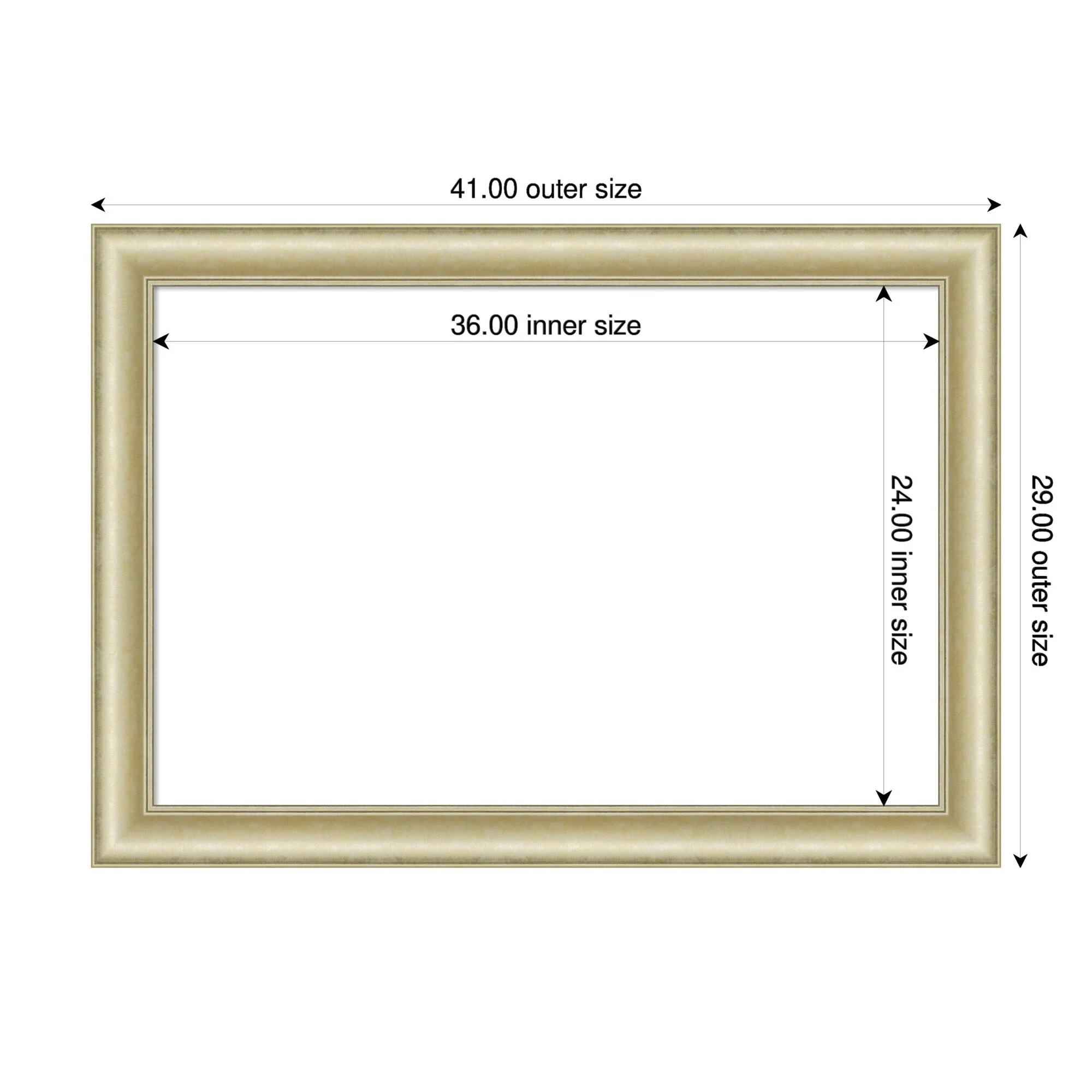Amanti Art Textured Light Gold Framed Dry Erase Magnetic Board