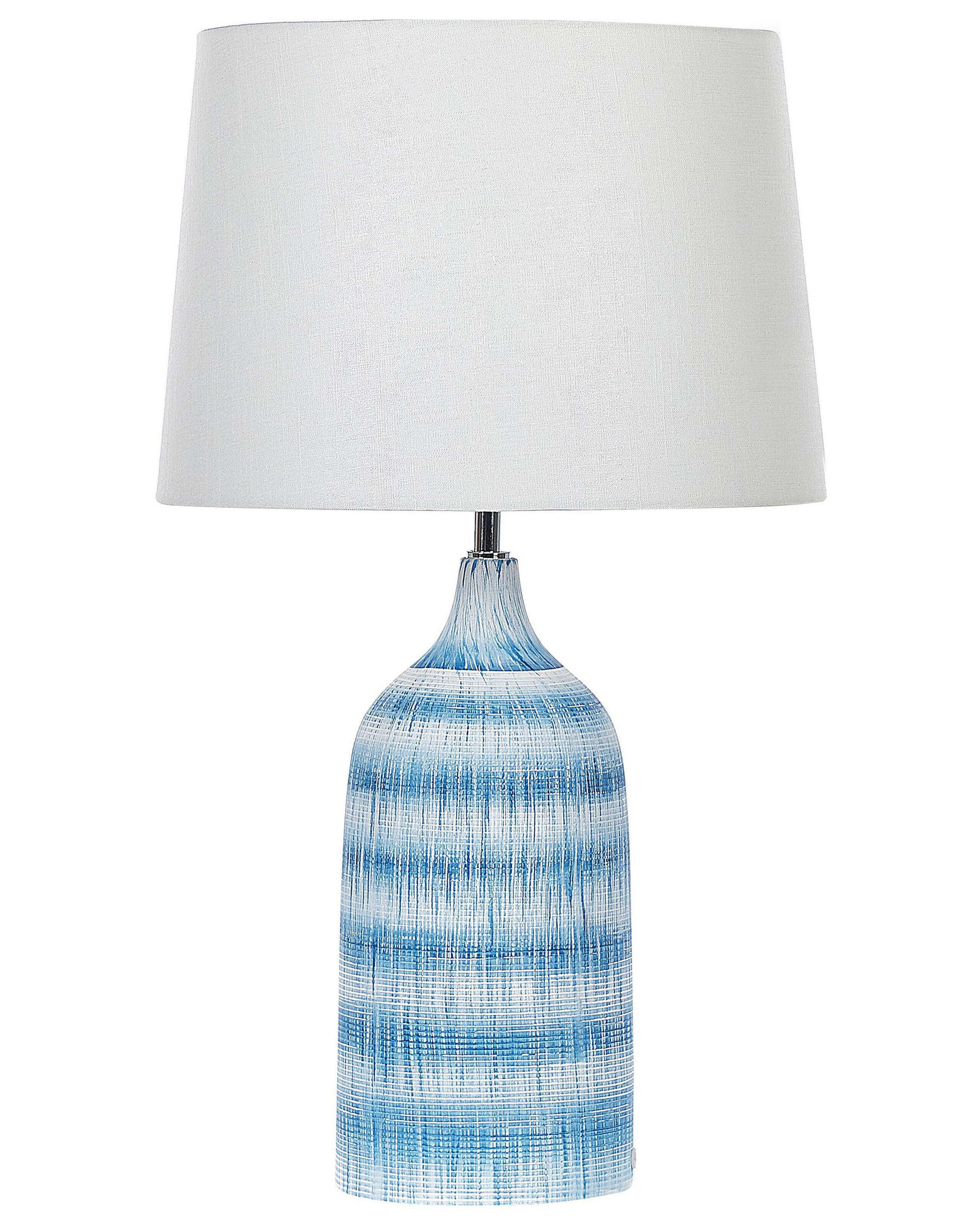 Lampa stołowa lampka nocna z kloszem niebieska