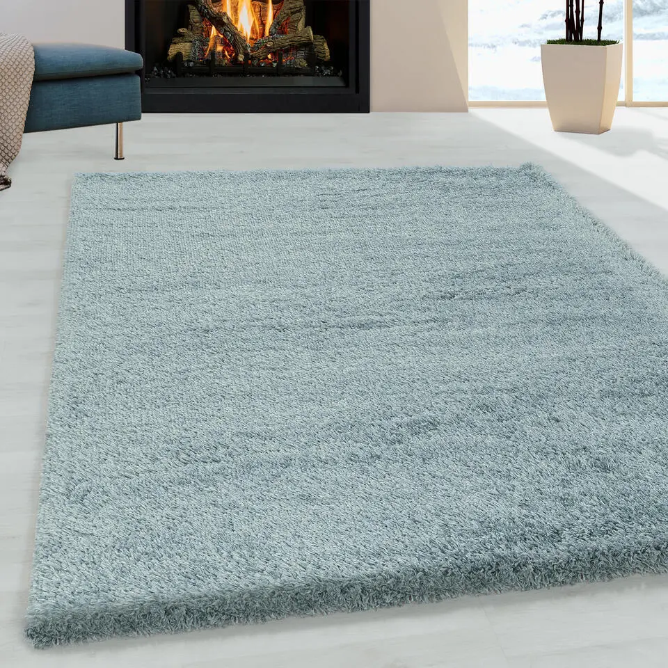 Pearl Soft Hoogpolig Vloerkleed Blauw - 120x170 CM
