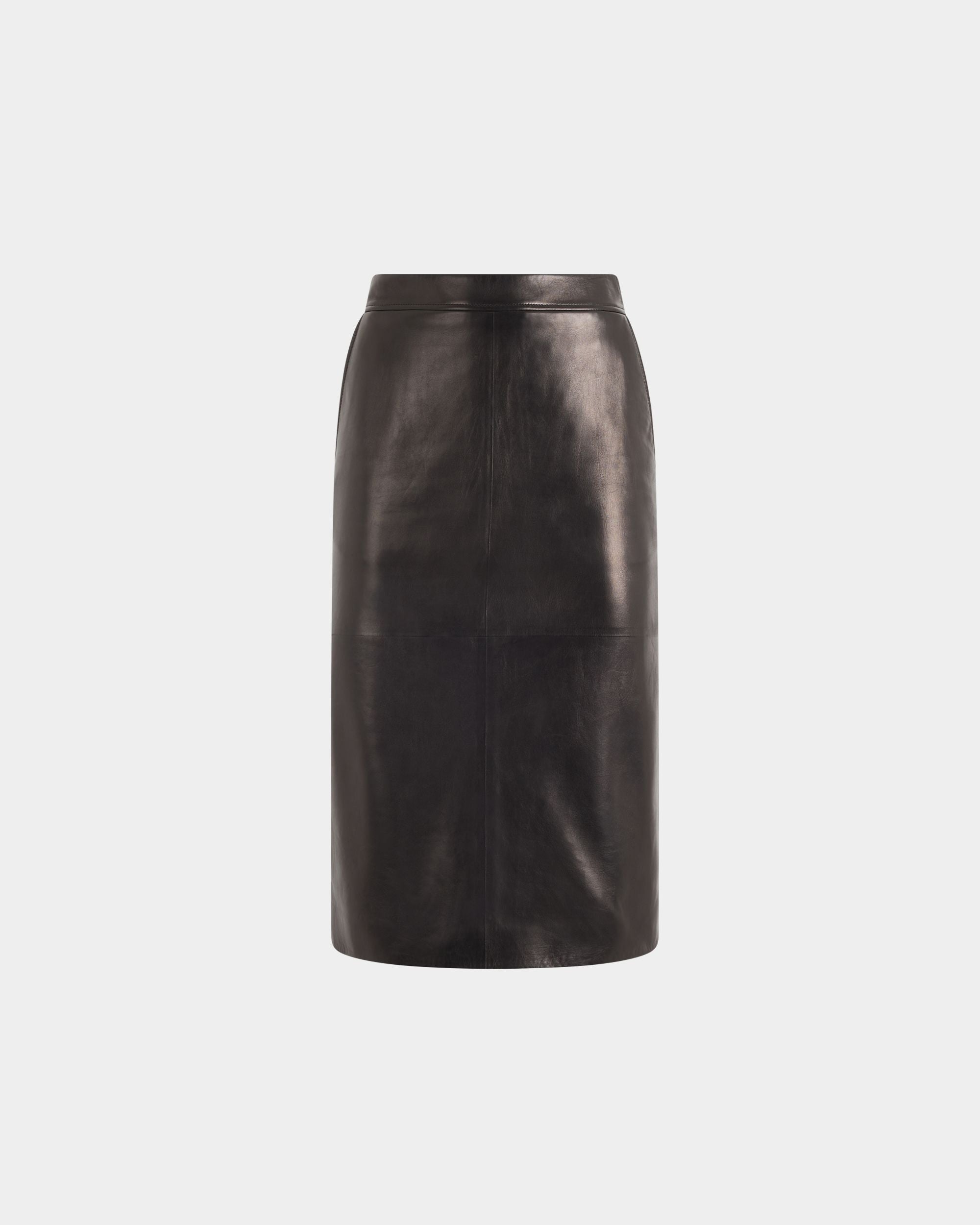 Midirock Aus Leder In Schwarz