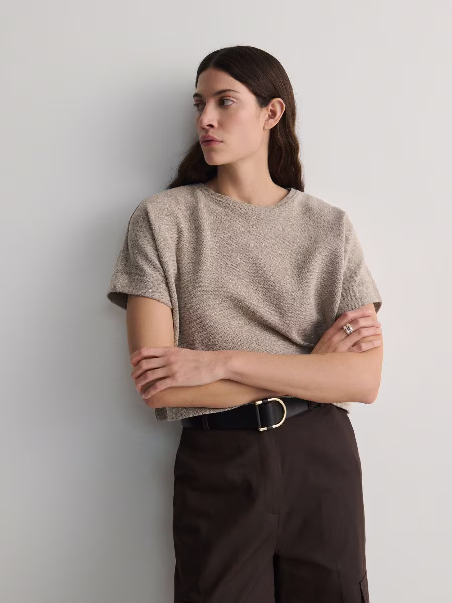 T-Shirt With Metallised Yarn Blend