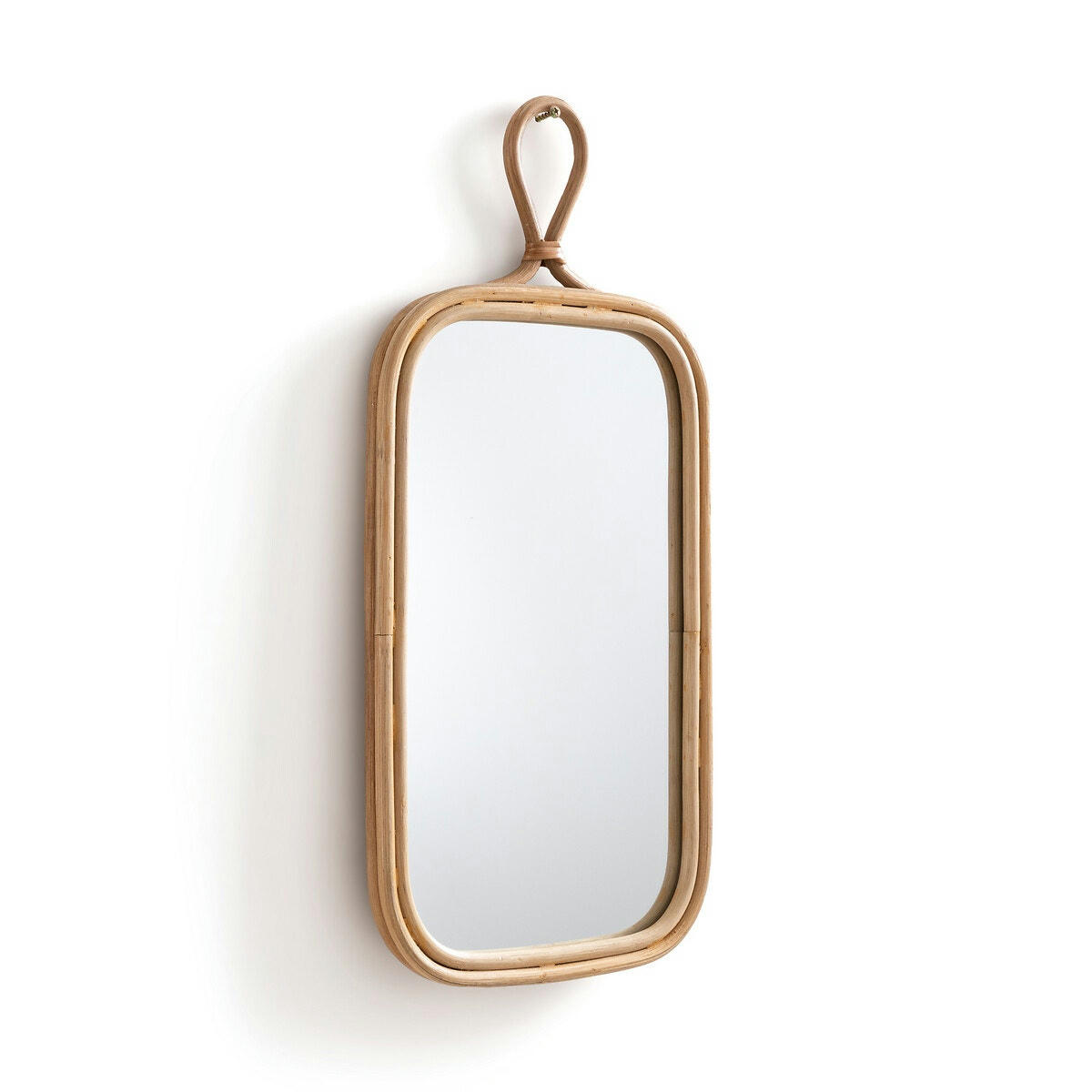 Miroir rectangulaire en rotin 25x53 cm, Nogu