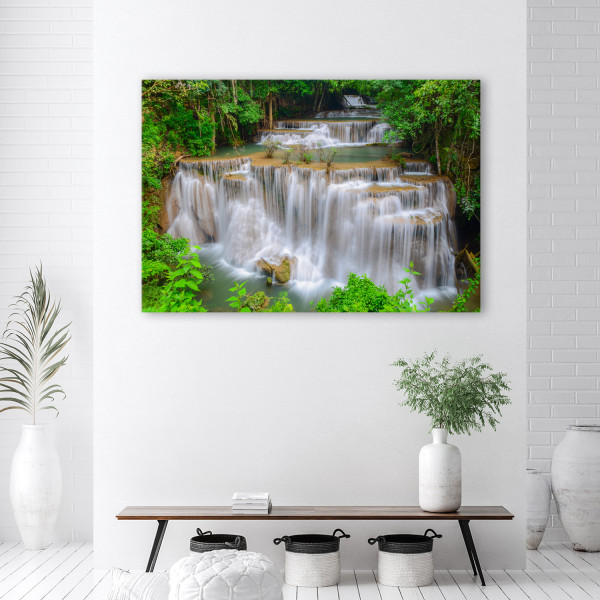Feeby Obraz na płótnie, Wodospad Natura Las 60x40