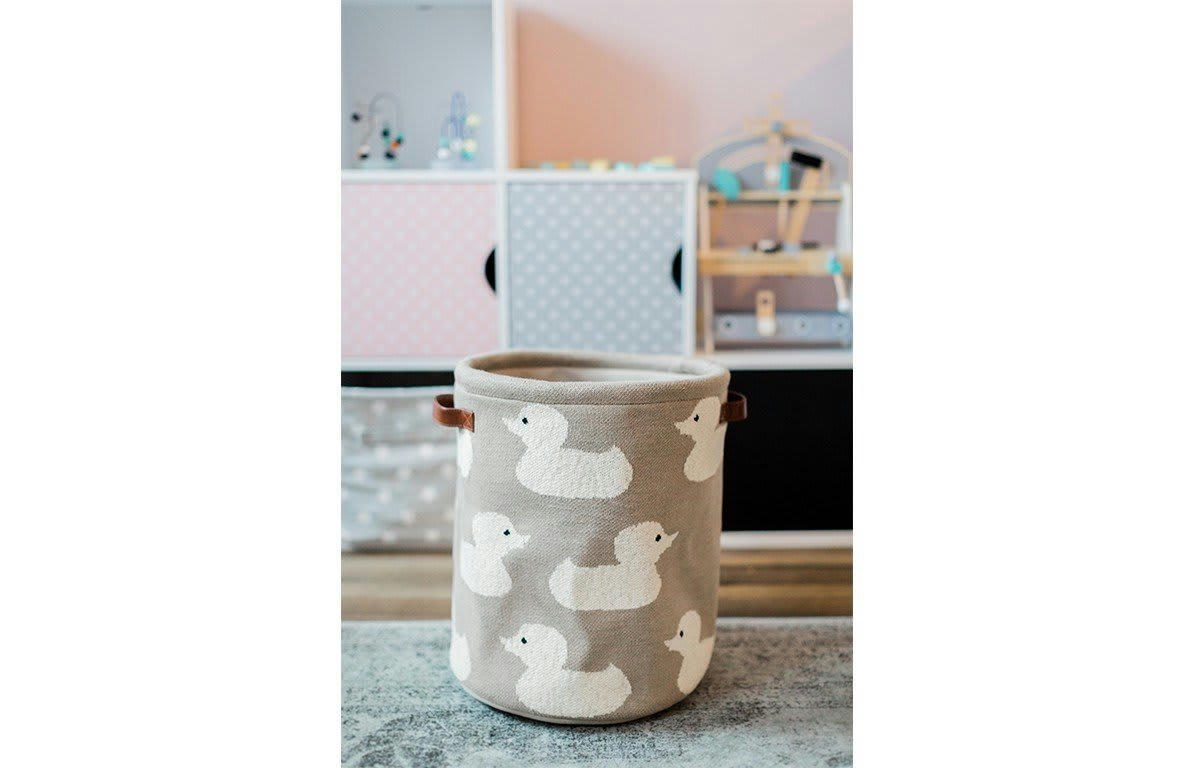CANARD - Panier de rangement en coton beige