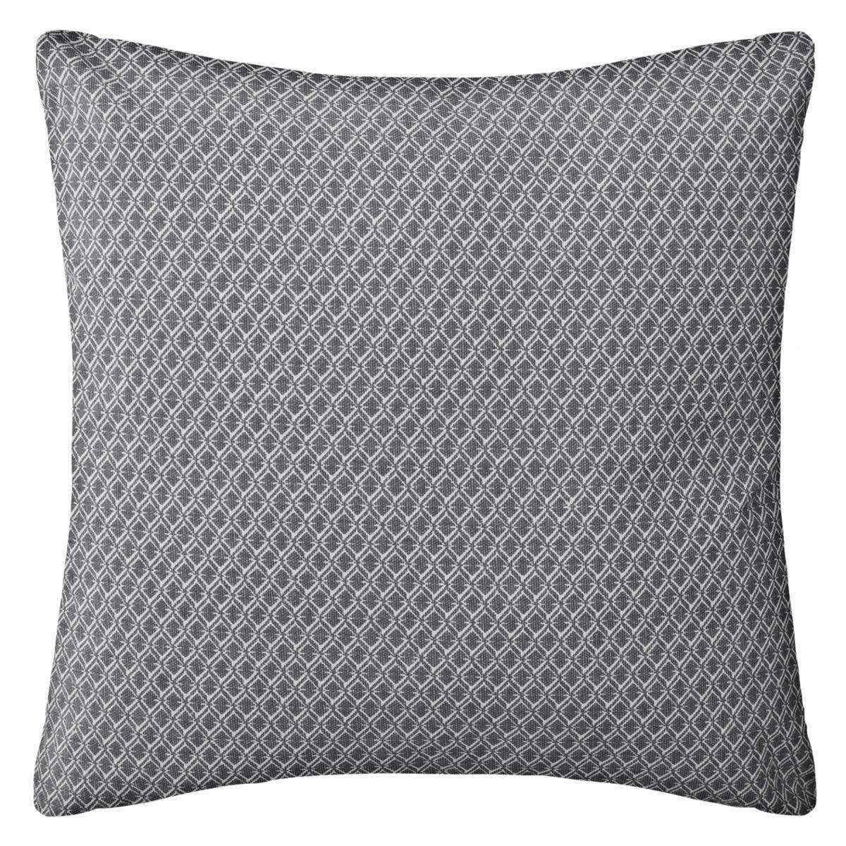 - Coussin déhoussable à impressions géométriques polyester gris 38x38