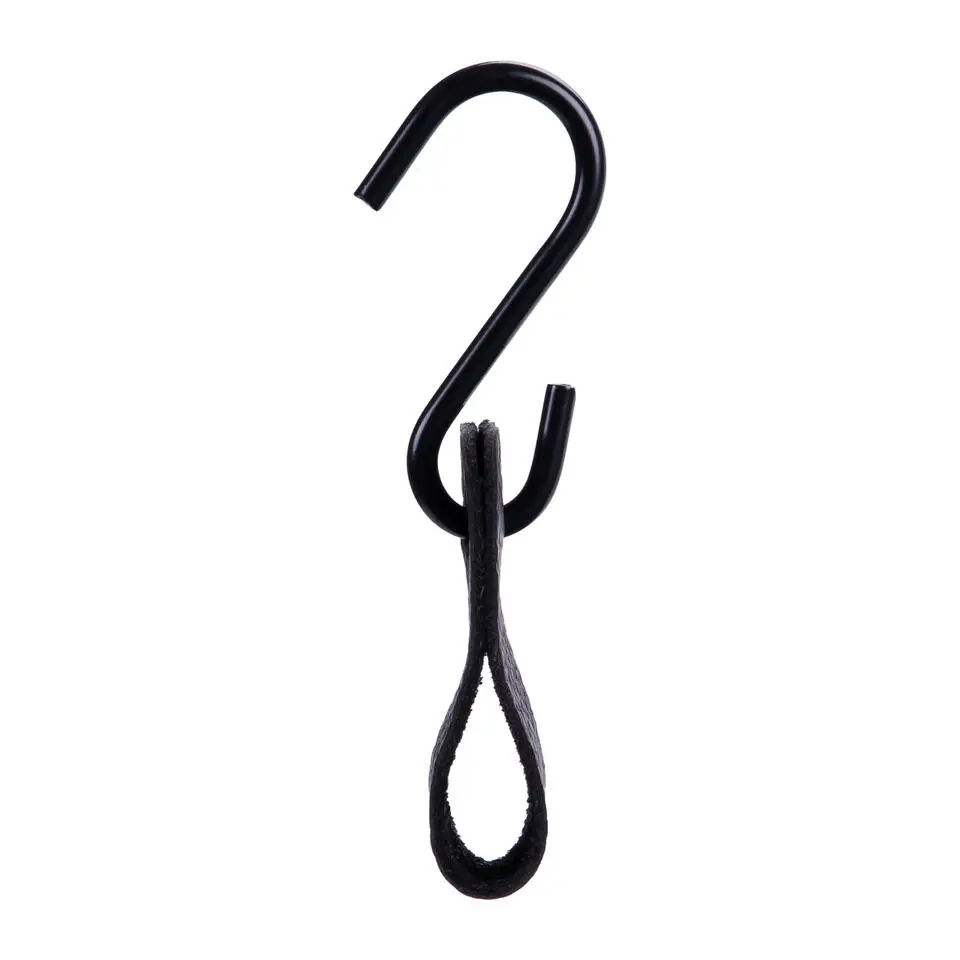 QUVIO S haak met leren bandje - Zwart