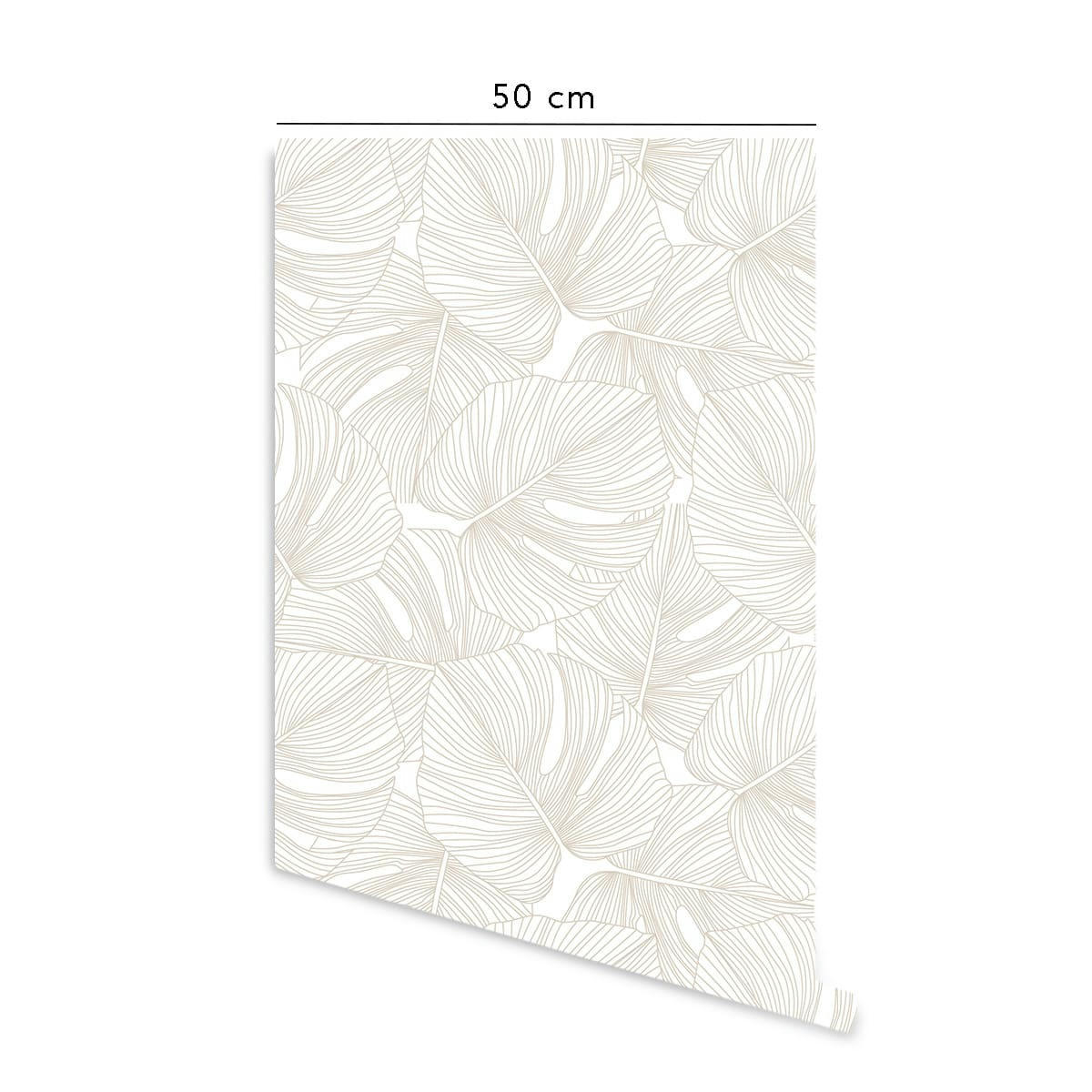 PALMS - Papier peint vinyle adhésif palmiers écru 50x300 cm