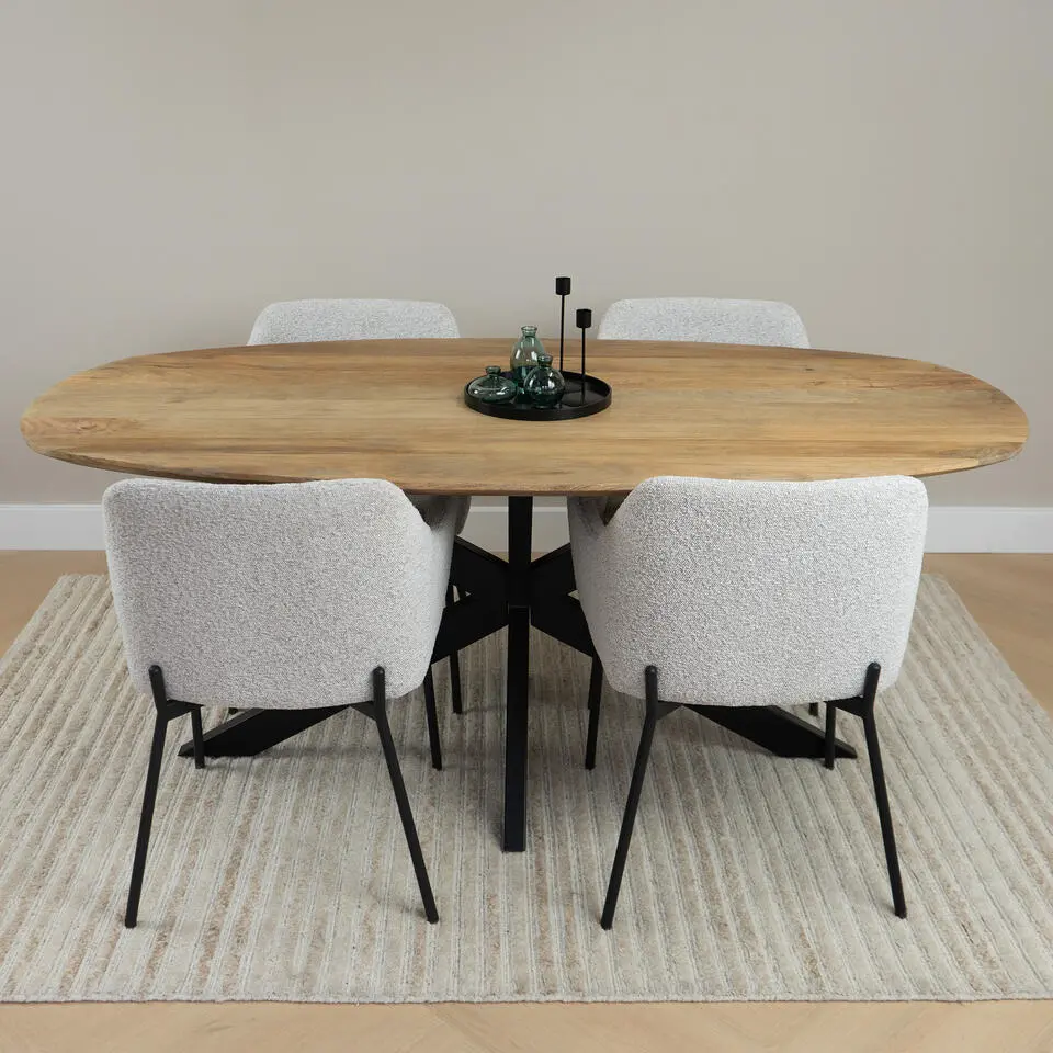 QUVIO Houten dienblad rond - Zwart - Maat S (24 cm)